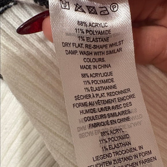 French Connection White and Black Striped Turtleneck Sweater size S - Picture 5 of 5